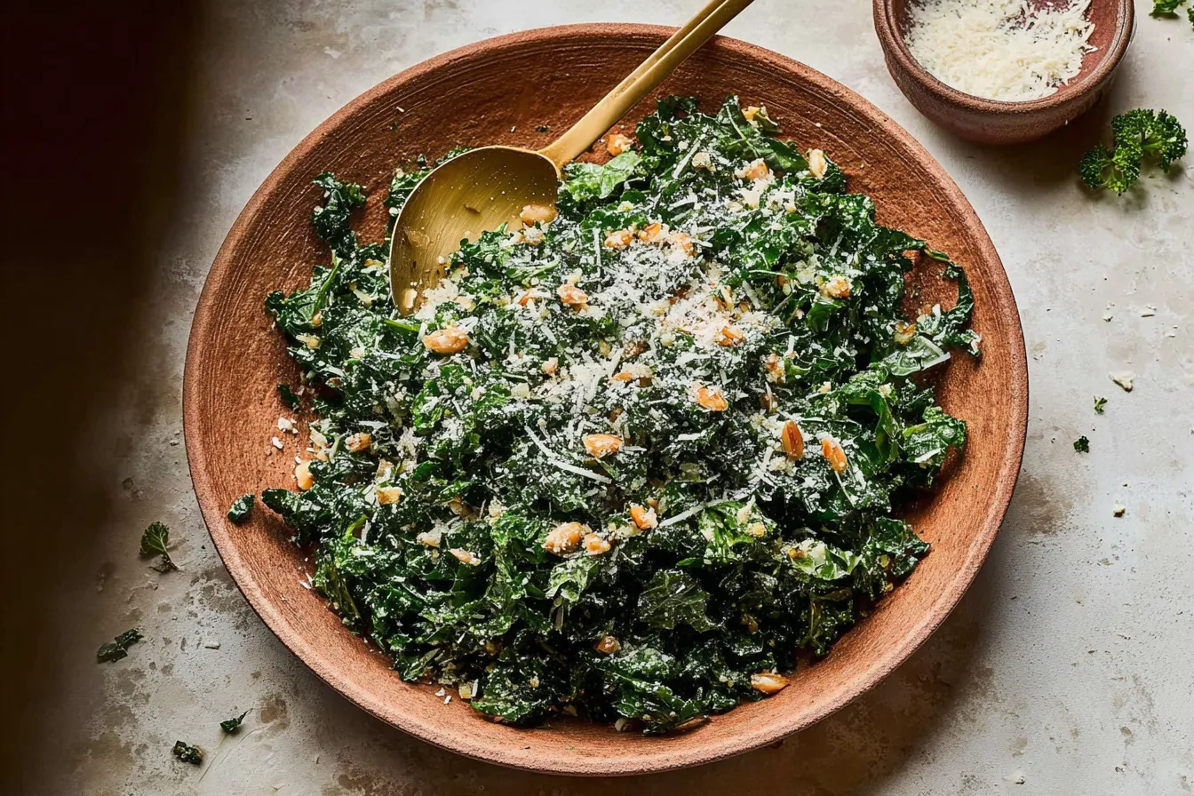 Lemony Parmesan Kale Salad Bowl
