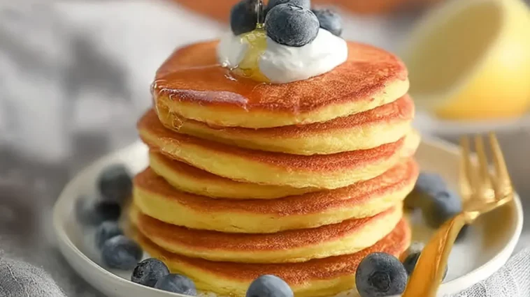 Low Calorie Pancakes on a Plate