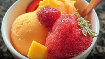 Mango Strawberry Sorbet Ready to Serve