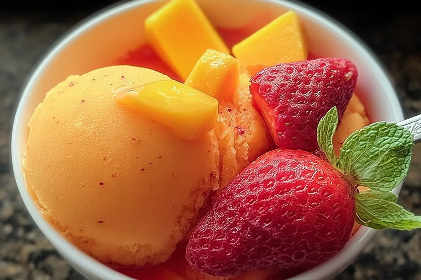 Mango Strawberry Sorbet