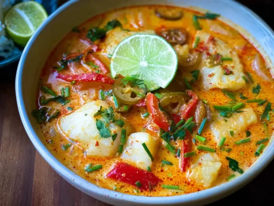 Vibrant Moqueca (Brazilian Fish Stew) Ready to Serve