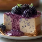 Mulberry and Earl Grey Cheesecake Slice
