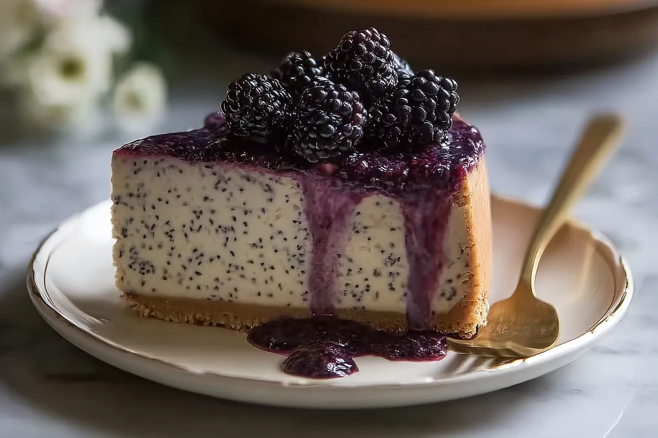 Mulberry and Earl Grey Cheesecake
