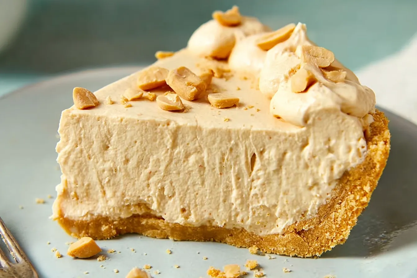 Delicious No-Bake Peanut Butter Pie Slices on a Plate