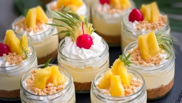 No Bake Pineapple Cheesecake Slice