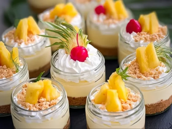 No Bake Pineapple Cheesecake Slice