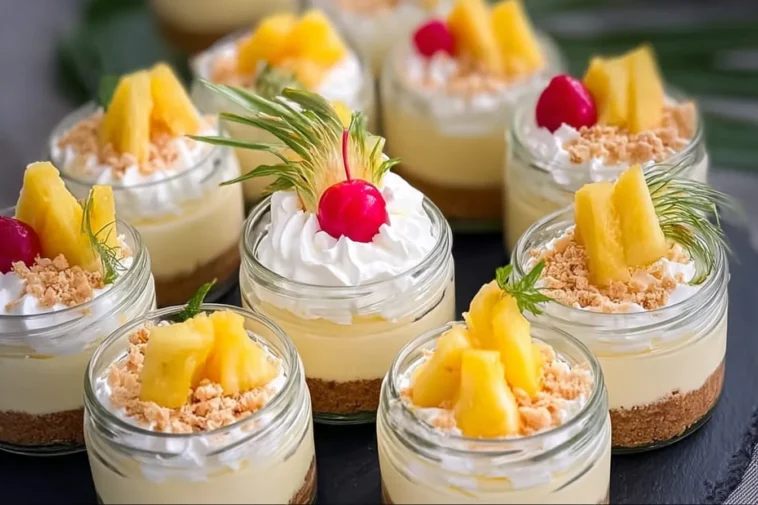 No Bake Pineapple Cheesecake Slice
