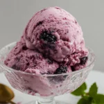 Creamy No-Churn Mulberry Ice Cream in a Bowl