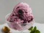 Creamy No-Churn Mulberry Ice Cream in a Bowl