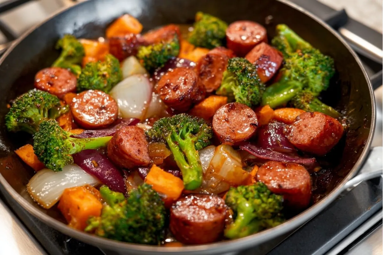 One-Pan Honey Garlic Kielbasa and Veggies