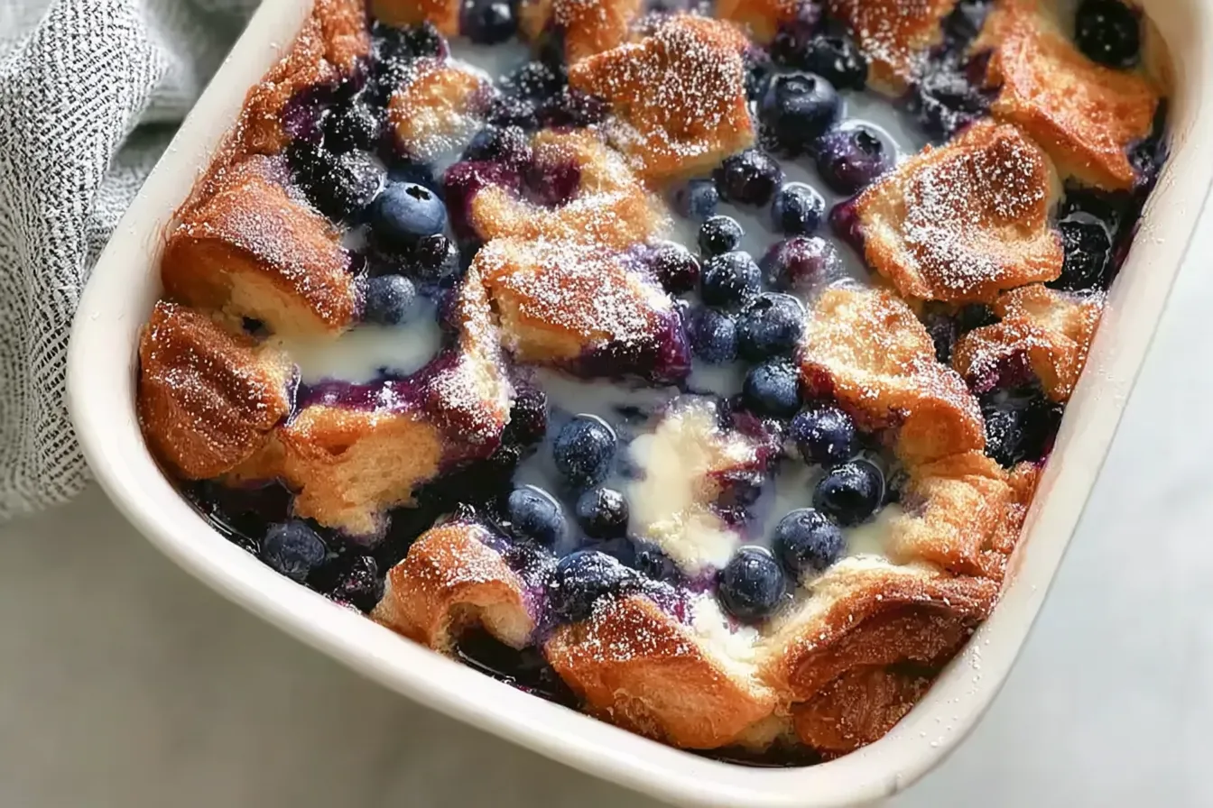 Overnight Blueberry French Toast Casserole 