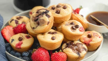 Pancake Mini Muffins on a Plate - Delicious Breakfast Idea