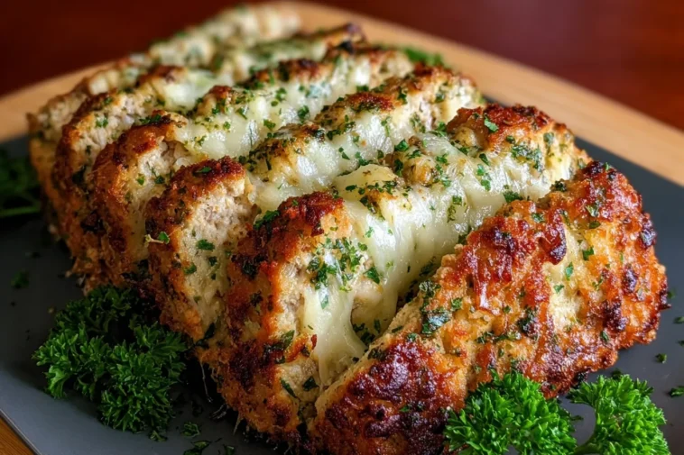 Parmesan Chicken Meatloaf Freshly Baked and Delicious