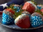 Patriotic 4th of July Chocolate Covered Strawberries Display