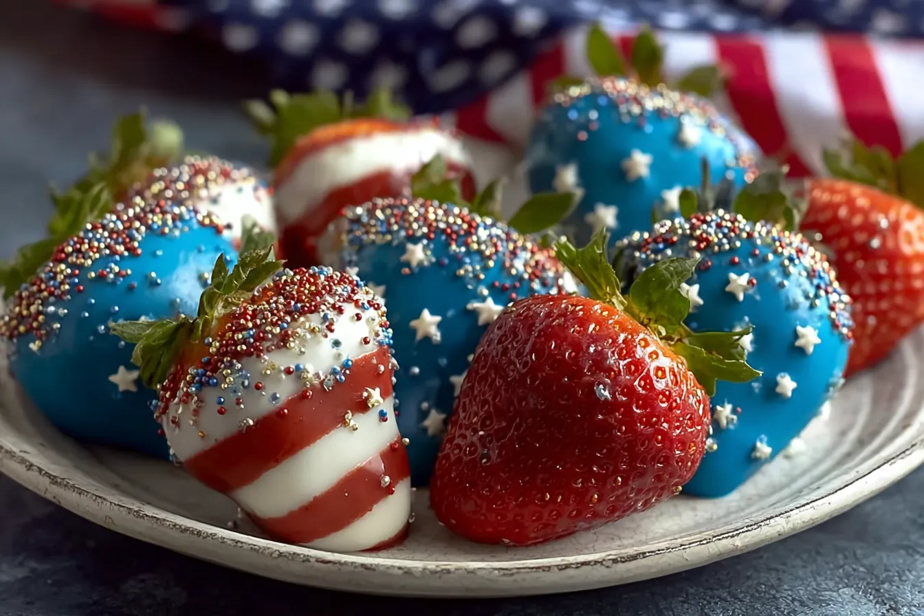 Patriotic 4th of July Chocolate Covered Strawberries