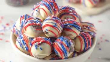 Patriotic Oreo Balls Decorated for Celebration