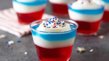 Patriotic Red, White, And Blue Jello Cups Display