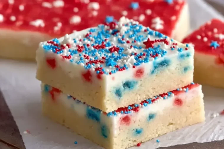 Patriotic Sugar Cookie Bars – Colorful 4th of July Dessert