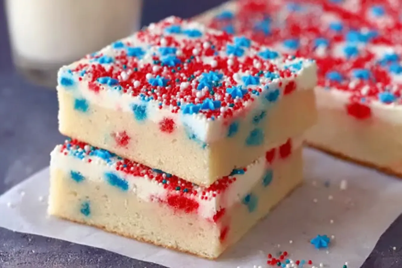 Patriotic Sugar Cookie Bars – Easy 4th of July Dessert Recipe