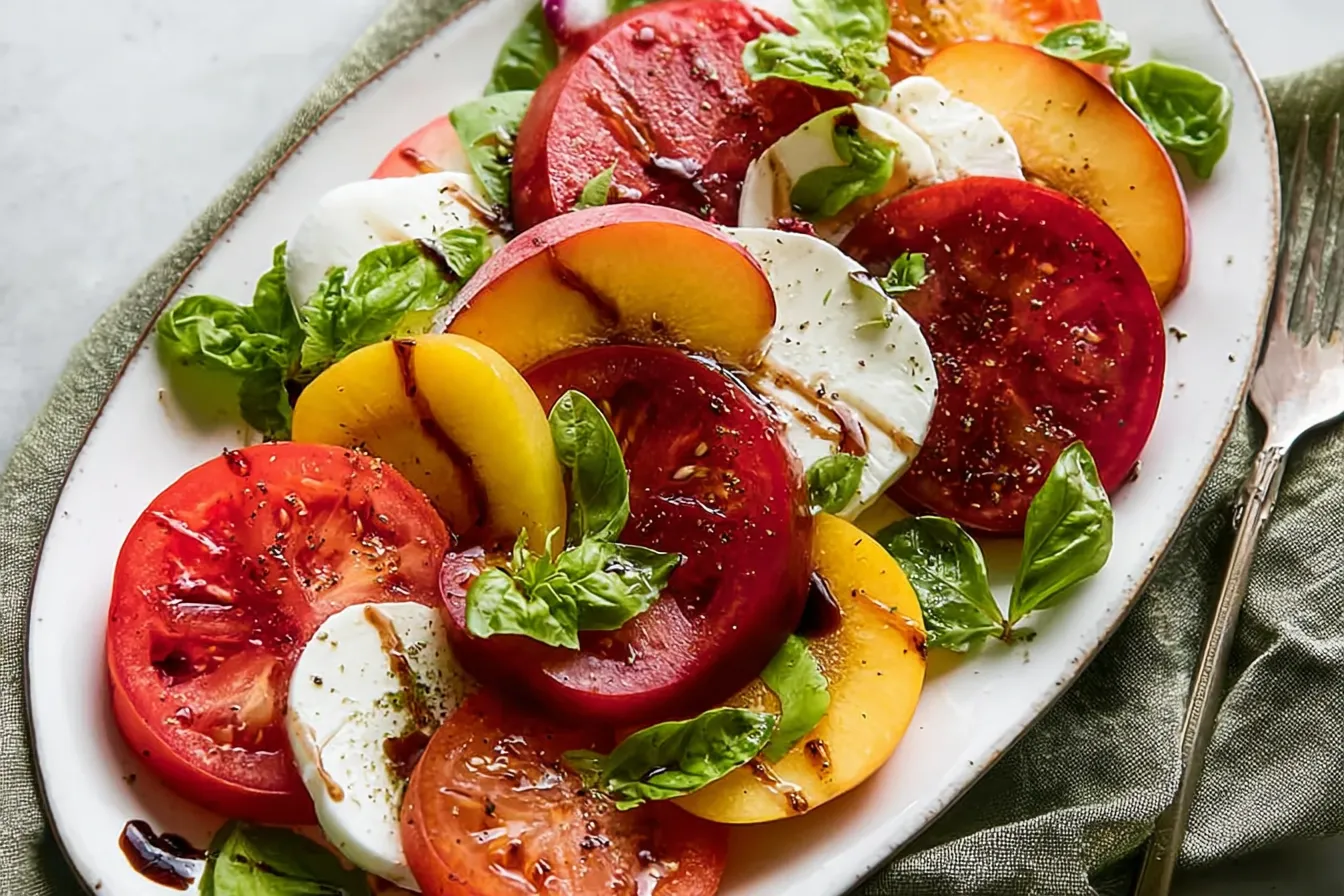 Peach and Tomato Caprese Salad 