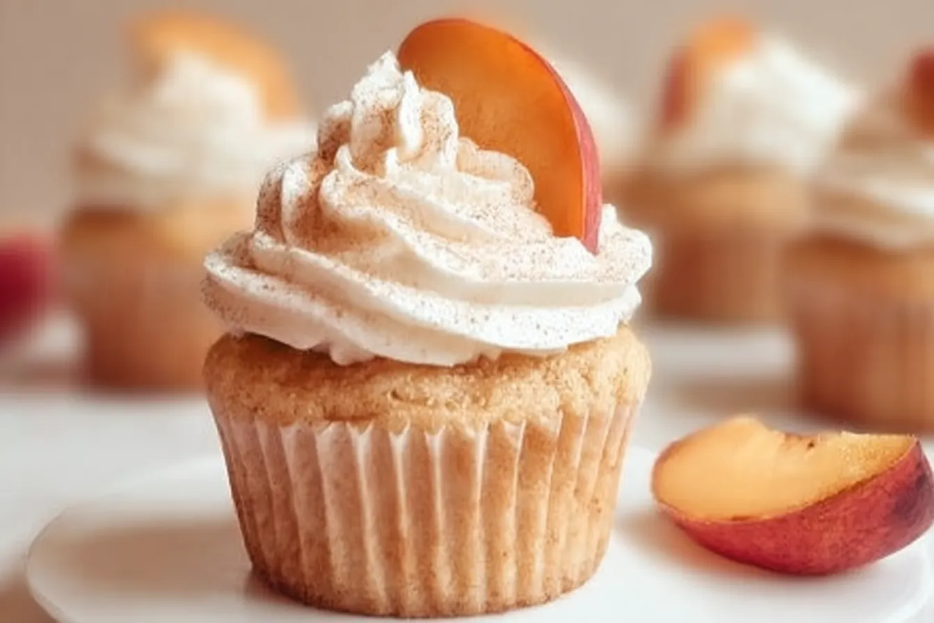 Peach & Cream Cupcakes