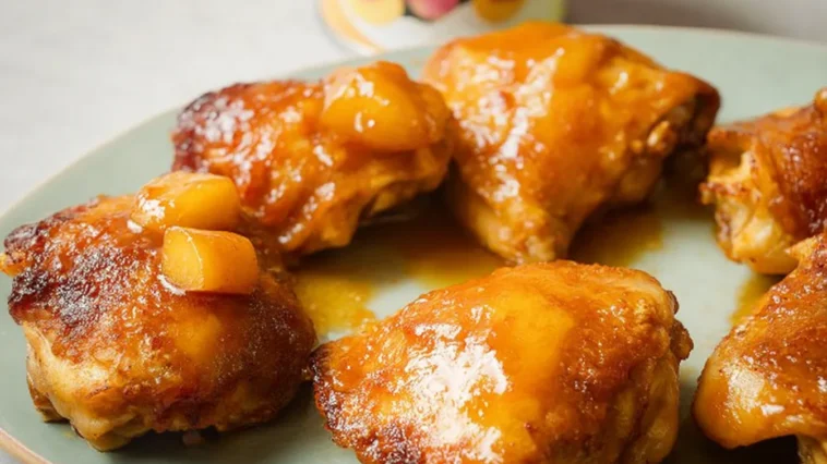 Delicious Peach Glazed Chicken with Canned Peaches