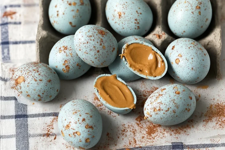 Peanut Butter Easter Eggs That Will Delight Your Family! 3 Delicious Peanut Butter Easter Eggs on a Festive Plate