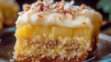 Pineapple Coconut God Bless America Cake Slice