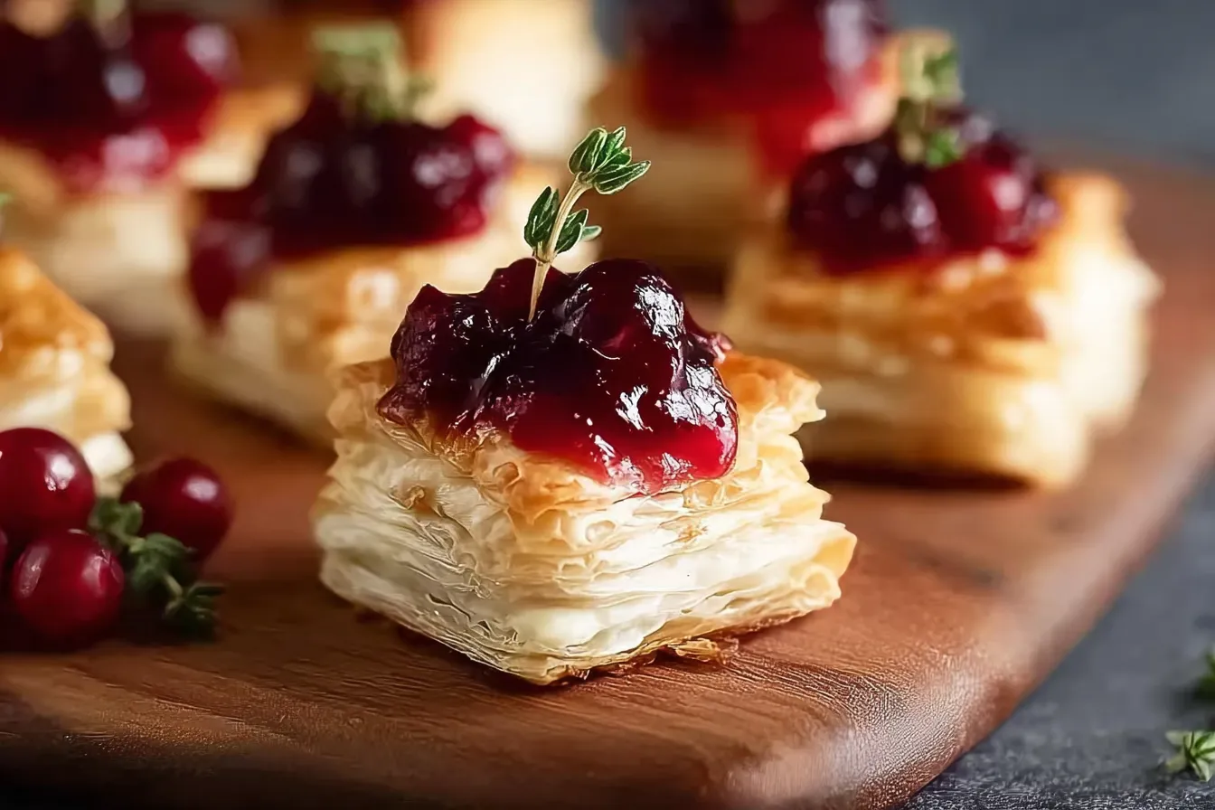 Puff Pastry Cranberry Brie Bites 
