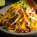 Quick And Easy Mango Slaw Served in a Bowl