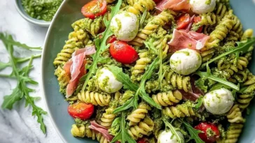 Quick Antipasto Pesto Pasta Salad Ready to Serve