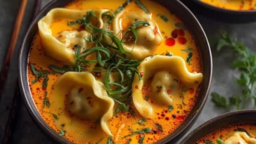 Quick Coconut Curry Soup with Dumplings - Comforting Delight