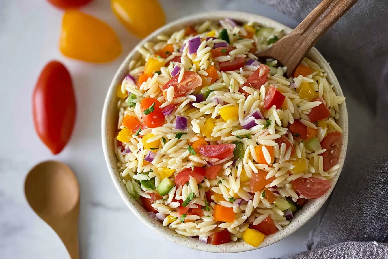 Rainbow Orzo Salad 