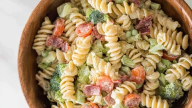 Colorful Ranch Pasta Salad in a Bowl