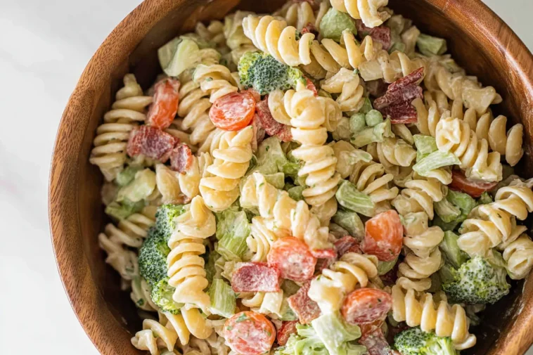 Colorful Ranch Pasta Salad in a Bowl