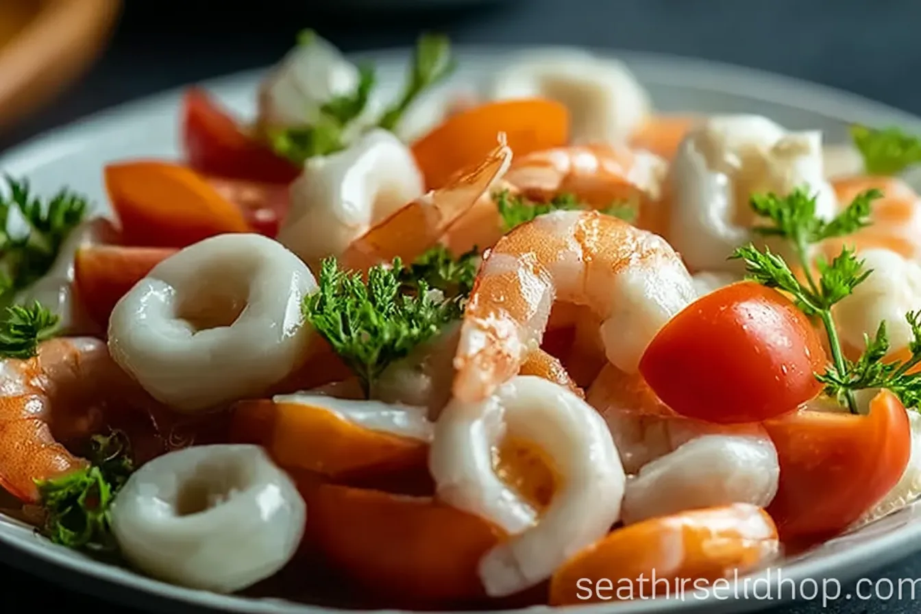 Vibrant Refreshing Mixed Seafood Salad Ready to Serve