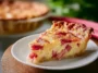 Rhubarb Custard Pie Freshly Baked and Ready to Serve