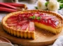 Rhubarb Custard Tart with Pastry Cream and Fresh Compote