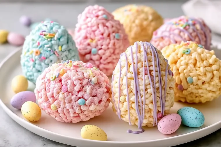 Colorful Rice Krispies Easter Egg Treats