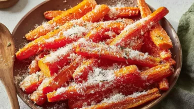 Delicious Roasted Parmesan-Garlic Carrots