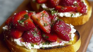 Delicious Roasted Strawberry Whipped Ricotta Toast