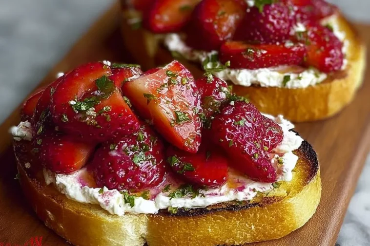 Delicious Roasted Strawberry Whipped Ricotta Toast