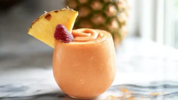 Vibrant Tropical Sunrise Protein Smoothie