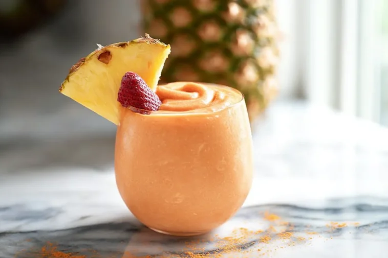 Vibrant Tropical Sunrise Protein Smoothie