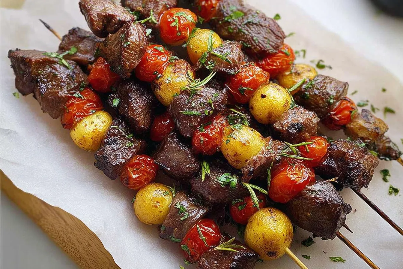 Rosemary Garlic Steak Kebabs