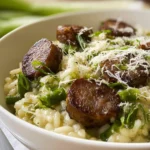 Delicious Sausage and Garlic Scape Risotto Recipe