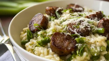 Delicious Sausage and Garlic Scape Risotto Recipe