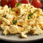 Scrambled Eggs with Cottage Cheese: A Creamy Delight 15 Scrambled Eggs with Cottage Cheese in a Bowl