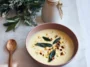 Silky Cauliflower and Leek Soup with Crispy Sage and Hazelnuts