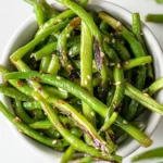 Stir Fried Garlic Scapes on a Plate